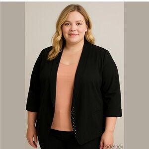 Reitman’s Women’s Plus Size 20 Black Lined Open Blazer Jacket